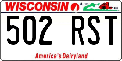 WI license plate 502RST