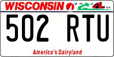 WI license plate 502RTU