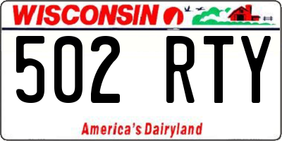 WI license plate 502RTY