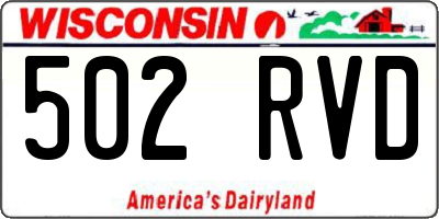 WI license plate 502RVD