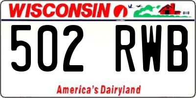 WI license plate 502RWB