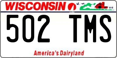 WI license plate 502TMS