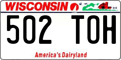 WI license plate 502TOH