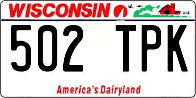 WI license plate 502TPK