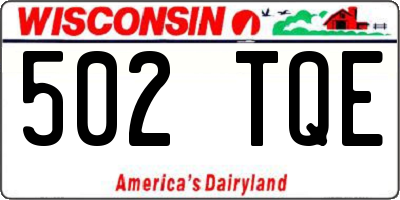 WI license plate 502TQE