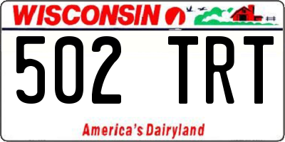 WI license plate 502TRT