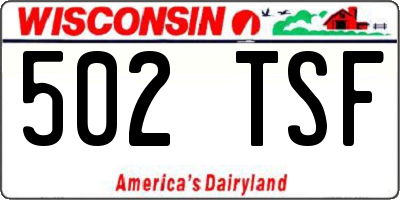 WI license plate 502TSF