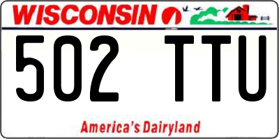 WI license plate 502TTU