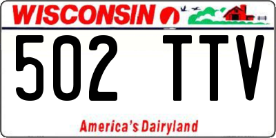 WI license plate 502TTV