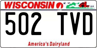WI license plate 502TVD
