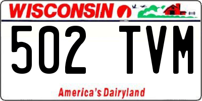 WI license plate 502TVM