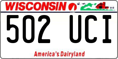 WI license plate 502UCI