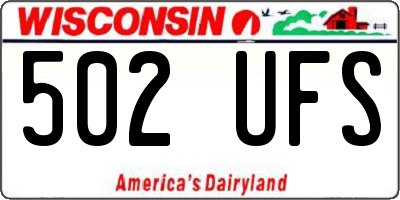 WI license plate 502UFS