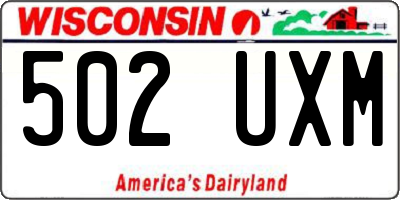 WI license plate 502UXM