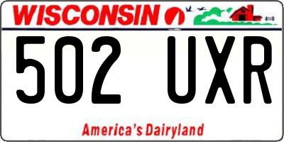 WI license plate 502UXR