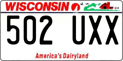 WI license plate 502UXX