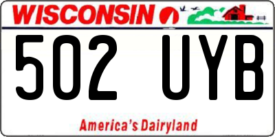 WI license plate 502UYB
