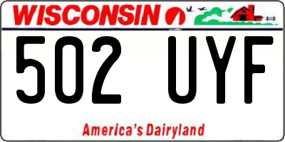 WI license plate 502UYF