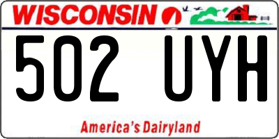 WI license plate 502UYH