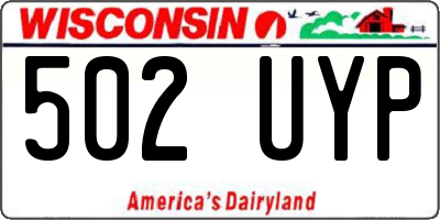 WI license plate 502UYP