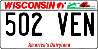 WI license plate 502VEN