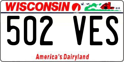 WI license plate 502VES