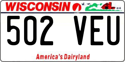 WI license plate 502VEU