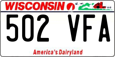 WI license plate 502VFA