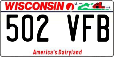 WI license plate 502VFB