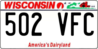 WI license plate 502VFC