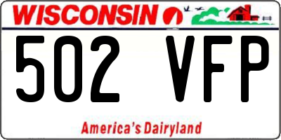 WI license plate 502VFP