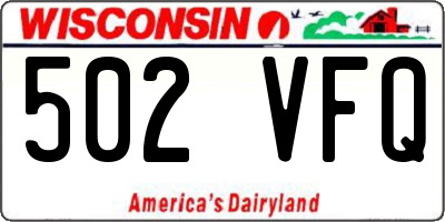 WI license plate 502VFQ