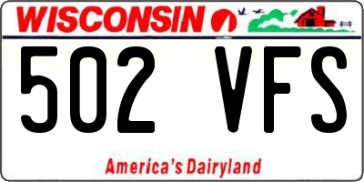 WI license plate 502VFS