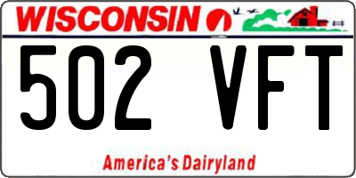 WI license plate 502VFT