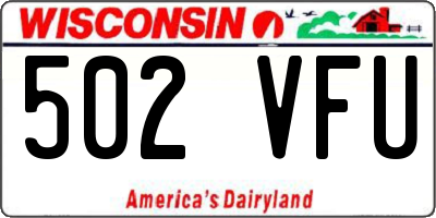 WI license plate 502VFU