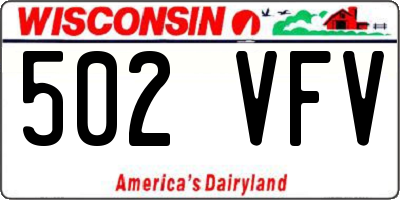 WI license plate 502VFV