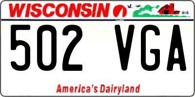WI license plate 502VGA