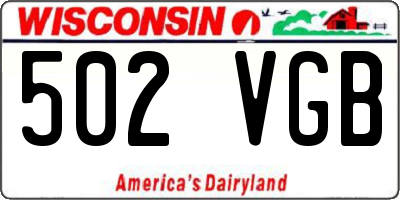 WI license plate 502VGB