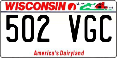 WI license plate 502VGC
