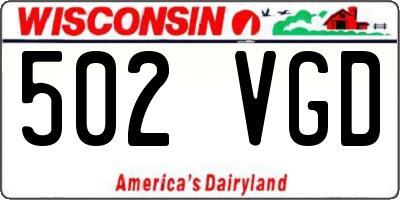 WI license plate 502VGD