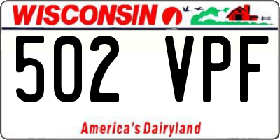 WI license plate 502VPF