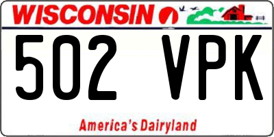 WI license plate 502VPK
