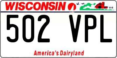 WI license plate 502VPL