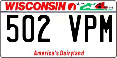 WI license plate 502VPM