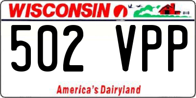 WI license plate 502VPP