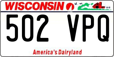 WI license plate 502VPQ