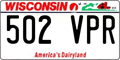 WI license plate 502VPR