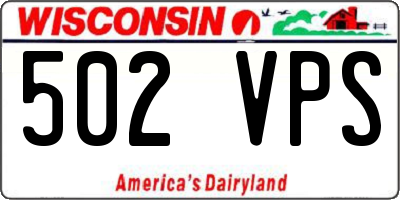 WI license plate 502VPS