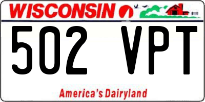 WI license plate 502VPT