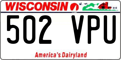 WI license plate 502VPU